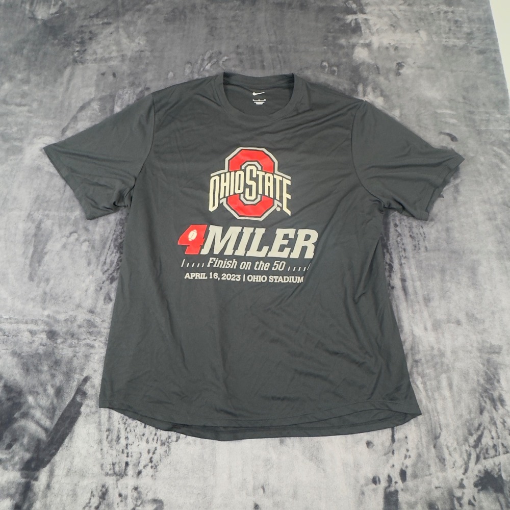 Nike T-Shirt Mens XL Black Ohio State 4 Miler 2023 Finish on the 50 Graphic Tee